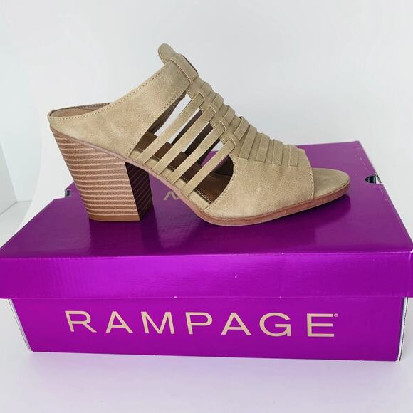 Rampage Vivienne Women's Shoes Open Toe Sandals Vegan Block Heel Sand Brown Sz 9 - Picture 3 of 9